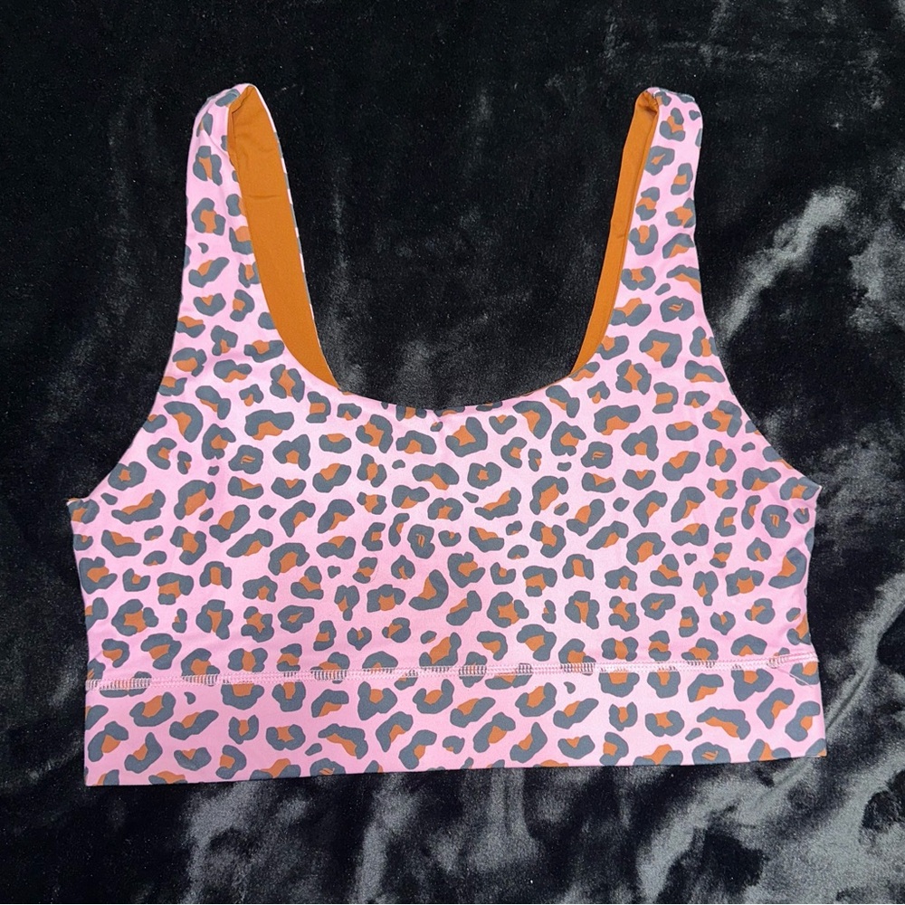 Fabletics Pink and Brown Reversible  Sports Bra